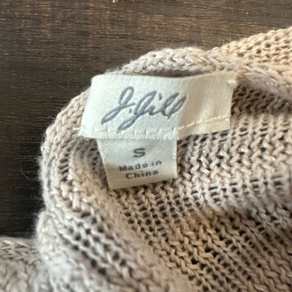 J. Jill Tri-Colored Open Front 3/4 Sleeve Lightweight Cardigan Size Small - Picture 3 of 4